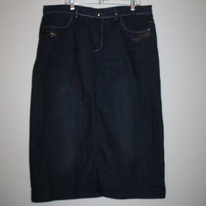 No Fuze Women's Denim Midi Skirt Size 22 Plus West